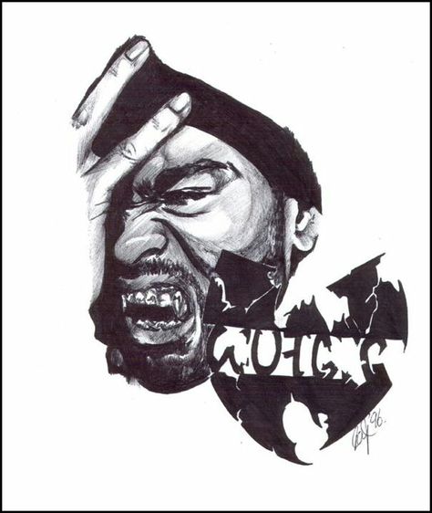 Hip Hop 90, Wu Tang Tattoo, Wu Tang Clan Logo, Hip Hop Artwork, Hip Hop Classics, Symbol Art, Method Man, Sketch Tattoo Design, Real Hip Hop