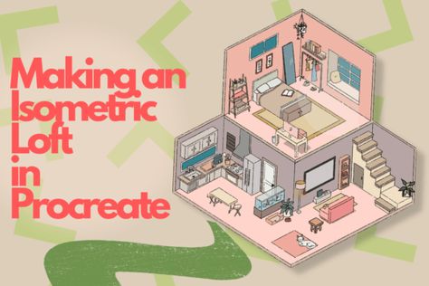 Making an Isometric Loft in Procreate Download. Best Procreate brushes, ideas, tips, and more. Isometric Drawing Tutorial, Isometric Illustration Tutorials, Isometric Art Illustration, Procreate Inspiration, Procreate Downloads, Best Procreate Brushes, Isometric Drawing, Free Procreate, Procreate Tutorial