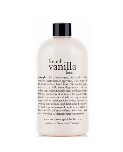 what's your philosophy? ♥︎ French Vanilla Bean, Philosophy Shower Gel, Philosophy Products, Vanilla Body Wash, Vanilla Smell, Beauty Routine Tips, Body Gel, Shower Skin Care, Bath And Body Care