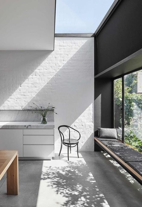 Brick Interior, Joinery Design, Gray And White Kitchen, Interior Fit Out, Window Grill Design, Modern Monochrome, Classic Kitchen, Exposed Brick Walls, White Kitchen Design