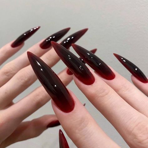 Nails,Dark nails Blood Nails, Vampire Nails, Dark Red Nails, Punk Nails, Gothic Nails, Goth Nails, Grunge Nails, Pretty Gel Nails, Soft Nails