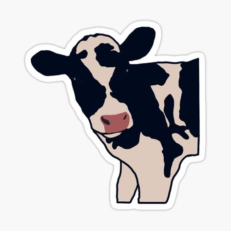 Cow Print Stickers, Art Closet, Cow Stickers, Farm Stickers, Cow Pictures, Happy Stickers, Etsy Stickers, Cute School Supplies, Aesthetic Stickers