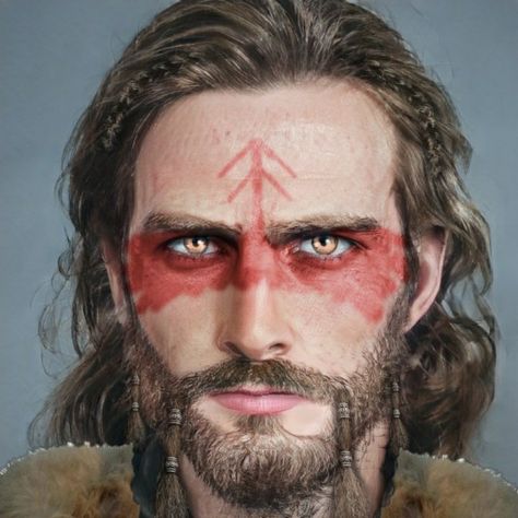 Warrior Face Paint Men, Mens Viking Makeup, Viking Makeup Men, Male Viking Makeup, Viking Make Up Men, Nordic Makeup Viking Man, Viking Warpaint Men, Mens Face Paint, Pagan Makeup