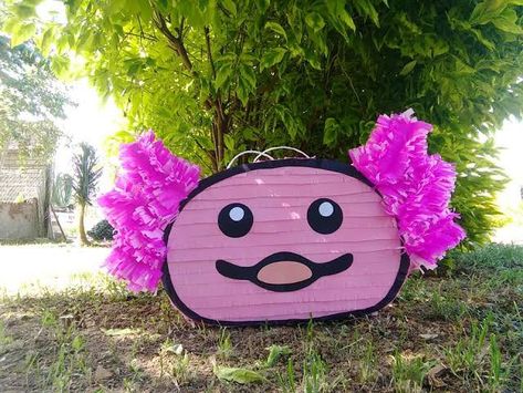 Axolotl Pinata, Axolotl Party Decorations, Axolotl Birthday Party Ideas, Axolotl Stuff, Axolotl Birthday Party, Axolotl Party, 4th Birthday Parties, Dinosaur Party, Nightingale