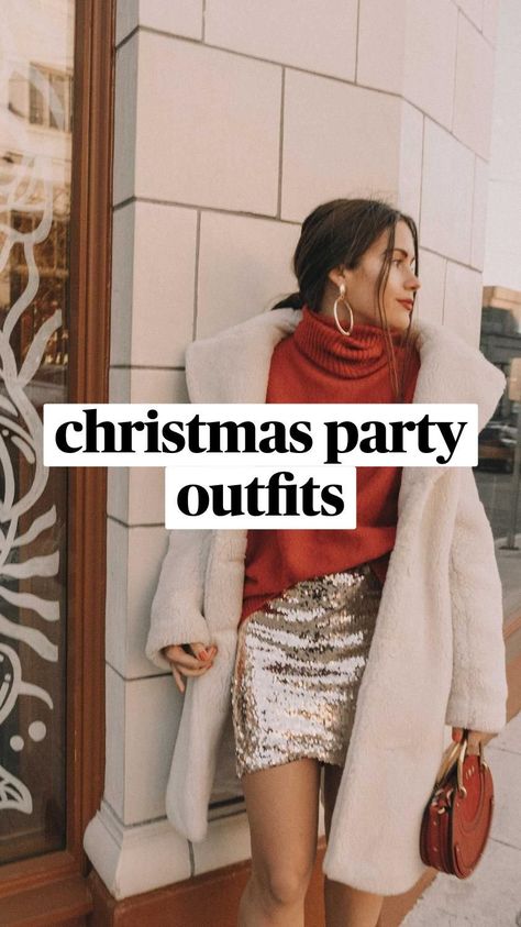 Christmas Party Dress Cold Weather, Animal Print Christmas Outfit, Sweater With Formal Dress, Christmas Dinner Party Outfit Casual, Work Christmas Party Dresses, Black Christmas Outfit Classy, Dressy Outfits For Winter Events, What To Wear For A Christmas Party, Christmas Program Outfit For Mom