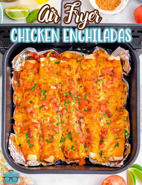 Enchilada Casserole Air Fryer, Air Fry Chicken Enchiladas, Air Fryer Enchilada Casserole, Airfryer Chicken Enchiladas, Chicken Enchiladas In Air Fryer, Air Fryer Chicken Casserole Recipes, Airfryer Enchiladas, Chicken Enchiladas Air Fryer, Air Fryer Casserole