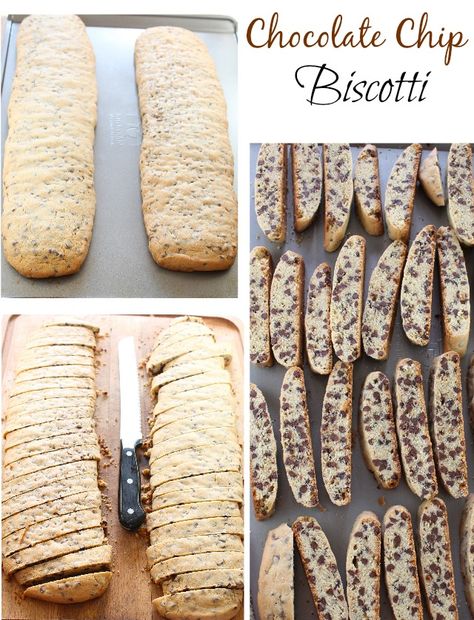 Chocolate Chip Biscotti | Miss in the Kitchen #FBCookieSwap Turtles Recipe, Lollipops Recipe, Chocolate Chip Biscotti, Chocolate Doughnut, Butter Homemade, Chocolate Gravy, Chocolate Melts, Chip Recipe, Chocolate Drops