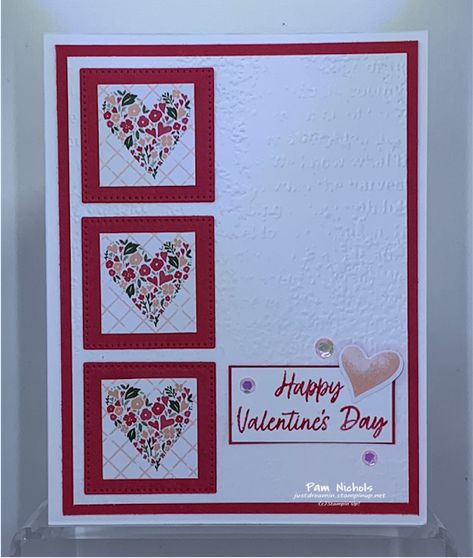 Stampin Up Valentine Cards, Valentines Day Cards Handmade, Country Bouquet, Valentine Love Cards, Country Lane, Valentine Cards Handmade, Country Floral, Valentine Projects, Valentine Hearts