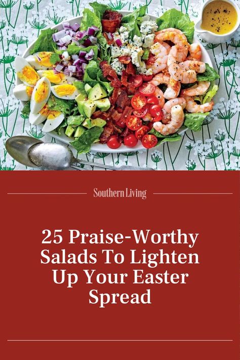 In true Southern style, we've done our Easter salads up with all the bells and whistles. Click the link for gorgeous (yet also quick and easy!) salads for your Easter meal. #easterrecipes #easterdinner #saladrecipes #colorful #southernliving Quick And Easy Salads, Easter Salads, Marinated Watermelon, Collard Greens Salad, Easter Salad Recipes, Easter Salad, Grilled Steak Salad, Easter Meal, Dill Potatoes