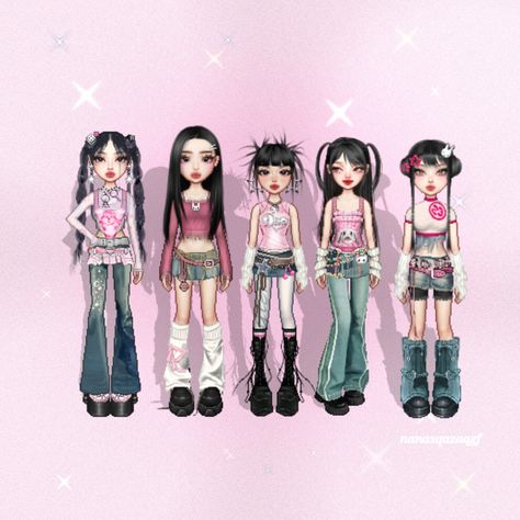 Newjeans Concert Outfit, Newjeans Uniform, Eta Newjeans Outfits, Newjeans Outfits Inspired Y2k, New Jeans Everskies, Everskies Outfits 5 Members, Everskies 5 Member Outfits, Everskies Group Outfits 7 Members, Newjeans Outfit Ideas