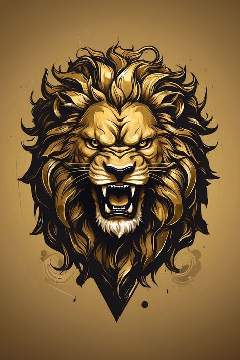 Lion Logo Design Graphics, Lion Creature, Leon Logo, Lion Sketch, Tattoo Process, Lion Artwork, Lion Tattoo Design, Lion Wallpaper, Photo Album Design