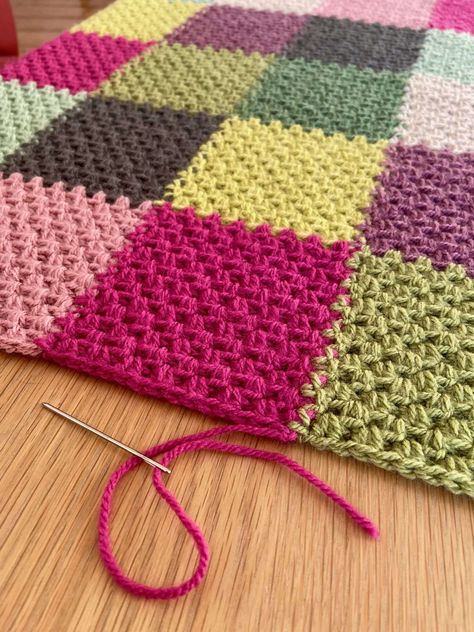 Rainforest Crochet Patchwork Squares Blanket – free pattern - The Crochet Swirl Rainforest Crochet, Crochet Patchwork Squares, Crochet Swirl, Crochet Patchwork Blanket, Squares Blanket, Patchwork Squares, Scrap Yarn Crochet, Modern Crochet Blanket, Crochet Square Blanket