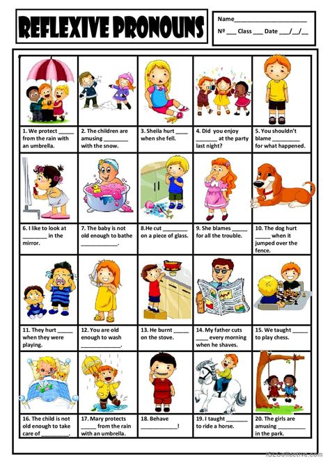 REFLEXIVE PRONOUNS + KEY: English ESL worksheets pdf & doc Reflexive Pronouns Activities, Reflexive Pronouns Worksheet, Pronouns Esl, Pronouns Exercises, Reflexive Pronouns, Pronouns Worksheet, Pronoun Activities, Simplifying Radical Expressions, Radical Expressions