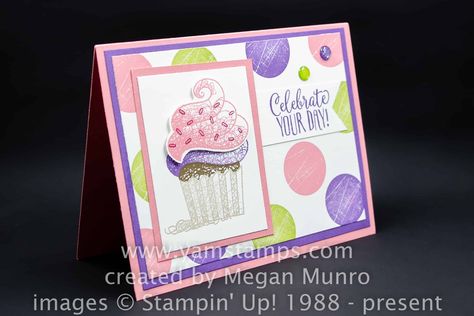 Su Hello Cupcake Cards, Hello Cupcake Stampin Up Cards, Stampin Up Hello Cupcake, Stampin Up Anleitung, Cupcake Birthday Cards, Cupcake Cards, Stampin Up Birthday Cards, Hello Cupcake, Cupcake Card