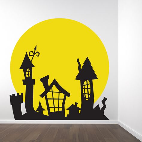 Full Moon Spooky house Tim Burton Drawings, Halloween Board, Nightmare Before Christmas Decorations, Halloween Idea, Witch Shoes, Cartoon Halloween, Spooky House, Halloween Haunted Houses, Trunk Or Treat