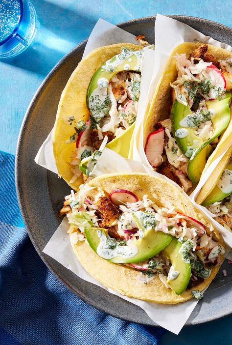 Tilapia Fish Tacos Red Pepper Quinoa, Pepper Quinoa, Tilapia Fish Tacos, Month Of Meals, Zesty Quinoa Salad, Fish Tacos Tilapia, Tilapia Tacos, Frozen Fish Fillets, Healthy Taco Recipes