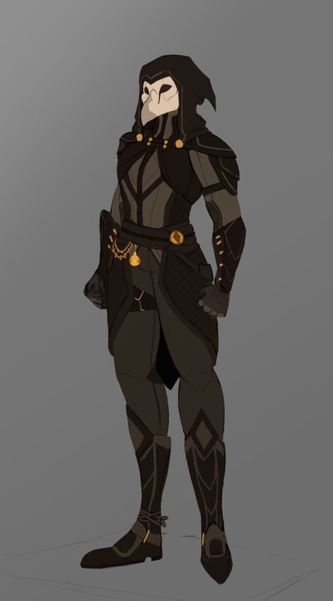 Male Fantasy Clothing Hunter, Dnd Vigilante, Vigilante Outfit Character Design, Modern Thief Character Design, Bird Mask Character Design, Vigilante Outfits Male, Masked Dnd Character Art, Dnd Assassin Character Design, Vigilante Oc Character Design