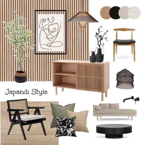 View this Interior Design Mood Board and more designs by Indah Interior Styling on Style Sourcebook Japandi Style Interior Design, Apartemen Studio, Japandi Living Room, Japandi Interior Design, Japandi Interiors, Mood Board Interior, Japandi Home, Japandi Living, Japandi Design