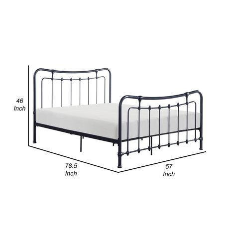 Black metal bed frame