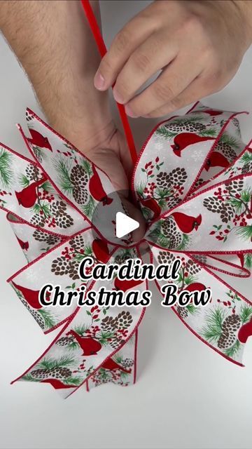 Nick’s Seasonal Decor on Instagram: "How to make the perfect bow for Christmas! 🎀  #diy #reels #decor #christmas #bow" How To Make Bows With Ribbon Videos, How To Make Bows With Multiple Ribbons, Christmas Wreath Bow Tutorial Step By Step, Bow Ideas For Wreath, Tree Top Bow Diy, Bows For Christmas Tree Diy, Bow For Wreath Diy How To Make, How To Make A Fancy Bow, Christmas Bow Tree Toppers Diy