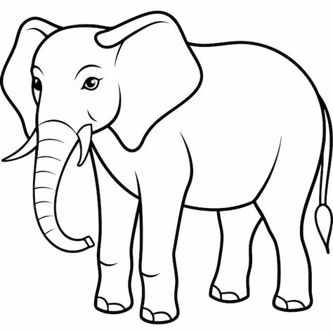 Vector elephant in forest line art vecto... | Premium Vector #Freepik #vector #elephant-silhouette Elephant In Forest, Forest Line Art, Free Printable Pictures, Elephant Black And White, Elephant Outline, Elephant Coloring, Elephant Printable, Elephant Coloring Page, Elephant Colour