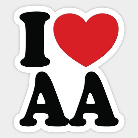 I Love AA I Heart AA Initials Hearts Art A.A - Aa - Sticker | TeePublic Baby Tree, Cute Hats, Heart Art, A A, Initials, I Love, Memes, Art