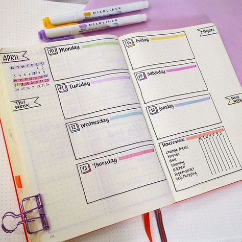 19 Beautiful Bullet Journal Weekly Layout Ideas This weekly spread doesn’t use lines, offering you plenty of room, but also some gorgeous doodles. ADVERTISEMENT Featuring Pusheen, this weekly spread has a notes section, tracker, weather, mini calendar and more. You can keep track of weekly goals in this weekly spread for a bullet journal. The … Bullet Journal Weekly Layout, Weekly Log, How To Bullet Journal, Bujo Weekly Spread, Bullet Journal Page, Journal Weekly, To Do Planner, Bullet Journal Weekly Spread, Dot Journals