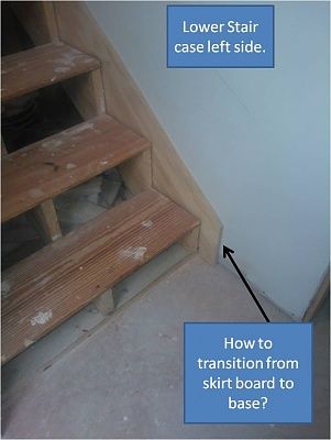 Stairway Skirt Board, Stair Skirt Board, Stair Skirt, Townhouse Remodel, Stairs Skirting, Stairs Trim, Top Of Stairs, Baseboard Trim, Stair Wall