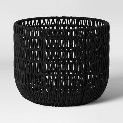 Rope Basket Black - Threshold™ : Target Monogram Stockings, Black Basket, Blanket Basket, Decorative Basket, Round Basket, Black Rope, Rope Basket, Storage Organizer, Basket Decoration