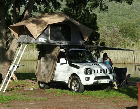 Suzuki Jimny Camping, Jimny Camping, Suzuki Jimmy, Jimny Suzuki, Camping Inspiration, Kei Car, Off Road Camper, Suzuki Samurai, Camper Interior