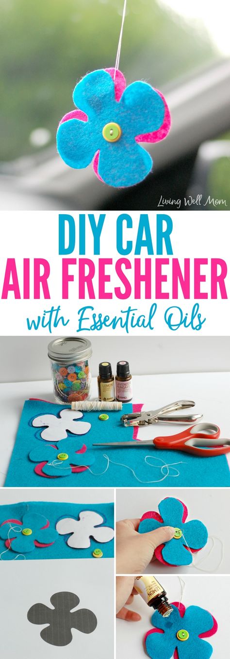 Try this simple DIY car air freshener with essential oils as an all-natural way to deodorize your car! It's so easy to make kids can help too! Diy Car Air Freshener, Diy Natural Candles, Air Freshener Essential Oils, Crafting Table, Homemade Air Freshener, Essential Oils For Kids, Diy Air Freshener, Natural Air Freshener, Diy Essentials