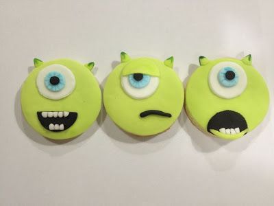 Monsters Inc Cookies, Sergio Roberto, Monster Inc Cakes, Monsters Inc Mike, Monster Inc Birthday, Mini Torte, Disney Cookies, Monster Birthday Parties, Mike Wazowski