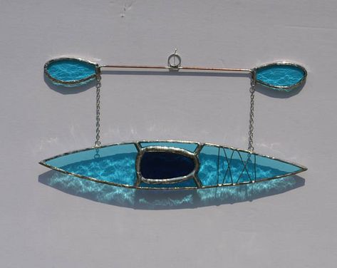 Canoe Stained Glass Pattern, Stained Glass Trout, Stained Glass Beginner Projects, Stained Glass Kayak, Stained Glass Beginner, Stained Glass Drawing, Modern Stained Glass Art, Drawing Concepts, Glass Drawing