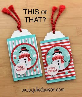 VIDEO: Simple Slide Gift Card Holder Tutorial ~ Stampin' Up! Itty Bitty Christmas + Snowman Season ~ Let It Snow Suite ~ 2019 Holiday Catalog ~ www.juliedavison.com #stampinup Snowman Gift Card Holder Free Pattern, Let It Snow Stampin Up Card, Stampin Up Gift Card Holders To Make For Christmas, Simple Gift Card Holder, Snowman Gift Card Holder, Stampin Up Gift Card Holder Ideas, Gift Card Holders To Make For Christmas, Christmas Gift Card Holder Ideas, Stampin Up Gift Card Holder