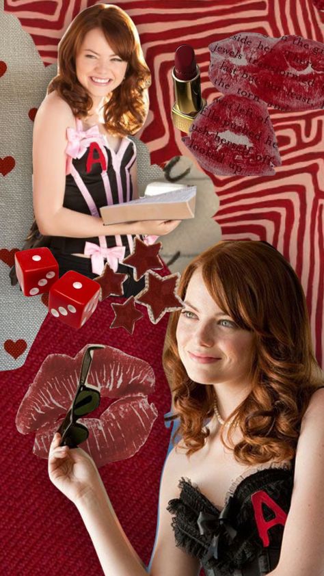 Easy A Poster Movie, Emma Stone Wallpaper Iphone, Easy A Movie Aesthetic, Easy A Emma Stone, Emma Stone Wallpaper, Easy A Costume Olive, Emma Stone Birthday, Easy A, Movie Collage