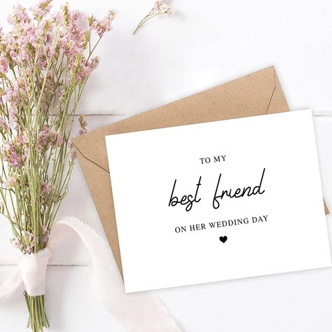 Arezzaa To My Best Friend On Her Wedding Day Card - Best Friend Wedding Card - Gift For Bride - Maid Of Honor - Best Friend - Bestie - Bridal Party, 5 x 7 inches Friends Wedding Card, Bride Friend, To My Best Friend, Best Friend Wedding, Card Gift, My Best Friend, Bridal Shower Gifts, Friend Wedding, Wedding Card