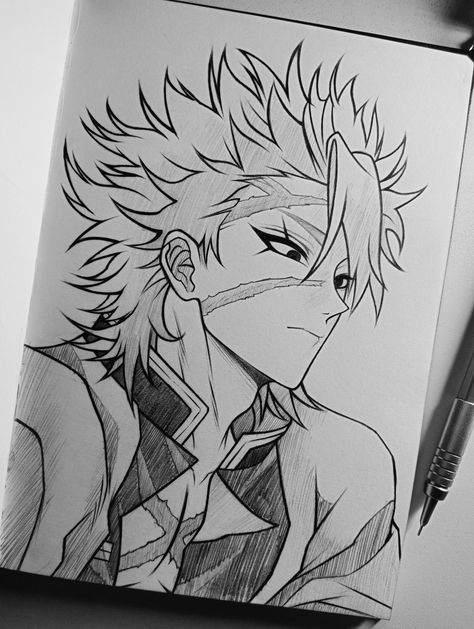 Sanemi Drawing Sketch, Genya Drawing, Justin Xie, Best Anime Series, Sketch Tattoos, Hero Tattoo, Cat Drawing Tutorial, Naruto Sketch Drawing, The Best Anime