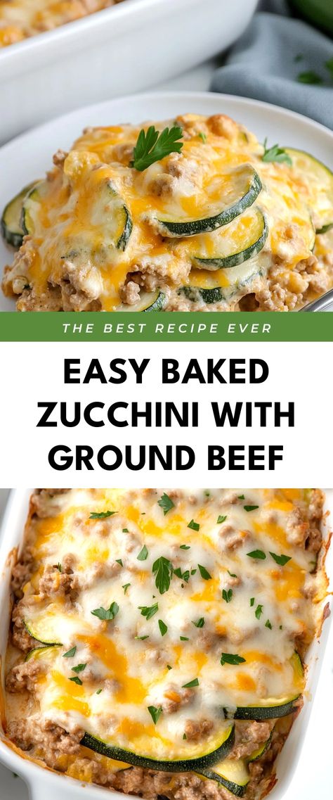 Image for Easy Baked Zucchini with Ground Beef Ground Beef Zucchini Soup, Zuchini Baking Recipes Ground Beef, Zucchini Tomato Recipes, Ground Beef Zucchini Recipes, Ground Beef And Zucchini Recipes, Zucchini Dinner Ideas, Zucchini With Ground Beef, Zucchini Recipes Dinner, Zuchinis Recipe Dinner