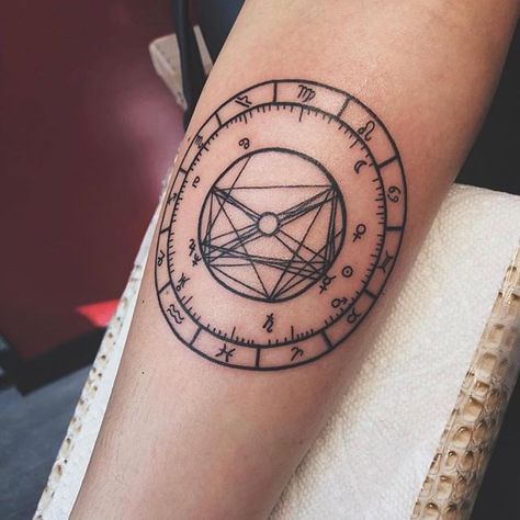 Astrology Chart Tattoo, Natal Chart Tattoo, Astrology Tattoo Sleeve, 20s Tattoo, Birth Chart Tattoo, Tattoo Chart, Tattoo Sonne, Astrology Charts, Astrological Chart