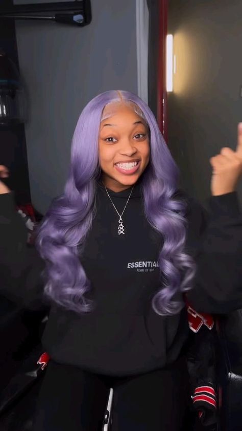 Lavender Hair Color Ideas, Light Purple Hair, Frontal Wig Hairstyles, Quick Weave Hairstyles, Dyed Hair Inspiration, Lavender Hair, Frontal Hairstyles, Hot Hair Styles, Front Lace Wigs Human Hair