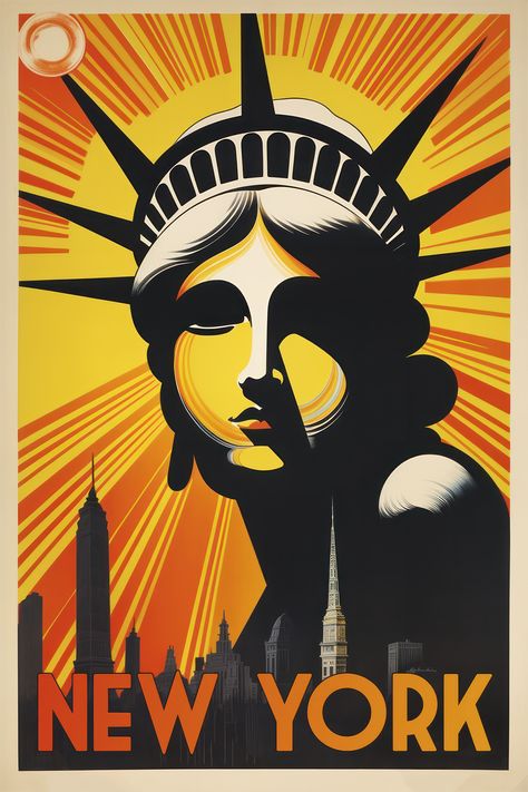 NYC Travel Poster, Vintage Travel Poster, Statue of Liberty Poster, Office Decor, Home Decor, Birthday Gift, New York City Art, NYC Cityscape, New York City Cityscape, Empire State Building, Travel Poster, New York City Travel Poster, New York Tourism Poster, Art Deco Home Decor, Large Wall Art, Bedroom Decor, Framed Poster Home Decor New York, Large Wall Art Bedroom, Nyc Poster, Poster Art Deco, City Posters Design, State Posters, New York Graffiti, Nyc Travel, Tourism Poster