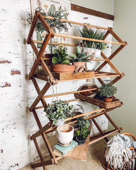 16 DIY Plant Stand Ideas for Your Houseplants Plant Ladder, Modern Plant Stand, Garden Wallpaper, Inside Plants, Diy Plant Stand, Plant Decor Indoor, Inspire Me Home Decor, Plant Stand Indoor, House Plants Decor