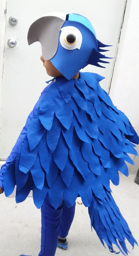 Kids Bird Costume, Hummingbird Costume, Spring Costume, Parrot Costume, Crown Handmade, Costume Wings, Blue Macaw, Bird Costume, Diy Costumes Kids