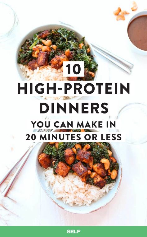 10 High-Protein Dinners You Can Make In 20 Minutes Or Less Protein Dinners, High Protein Recipes Dinner, Protein Dinner Recipes, Low Carb High Protein, High Protein Dinner, Healthy Protein Meals, Protein Dinner, High Protein Meal Prep, Healthy High Protein Meals