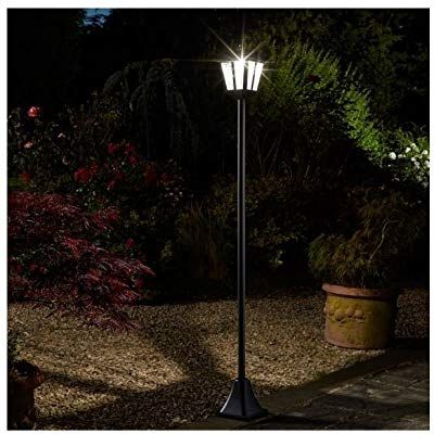 GardenKraft 19510 Single Head Decorative Solar Lamp Post Hanging Victorian Coach Lamp LED Lights Outdoor Garden Lighting Traditional, 1.66m, Black: Amazon.co.uk: Lighting Solar Garden Lamps, Solar Garden Lanterns, Solar Lamp Post, Garden Lamp Post, Solar Powered Lamp, Outdoor Garden Lighting, Smart Garden, Garden Lanterns, Lantern Post