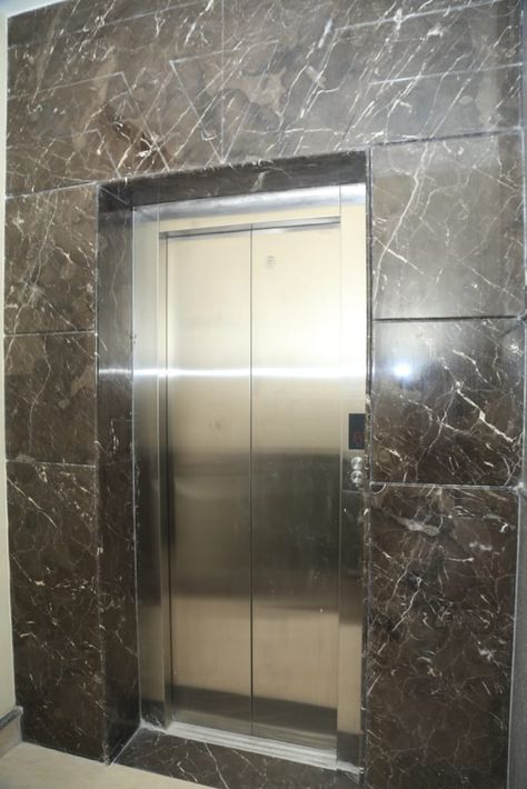 Lift Wall Cladding Design Granite, Lift Front Wall Design, Lift Wall Cladding Design, Lift Wall, Wall Cladding Designs, Otis Elevator, Blue Bedroom Walls, Elevator Interior, Front Wall Design