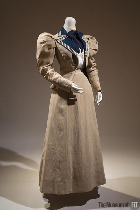 P84.26.1 Edwardian Ball Gown, 1890s Dress, Woman's Suit, Extant Garments, Colonial Dress, Riding Habit, 1890s Fashion, 1800s Fashion, Summer Suit