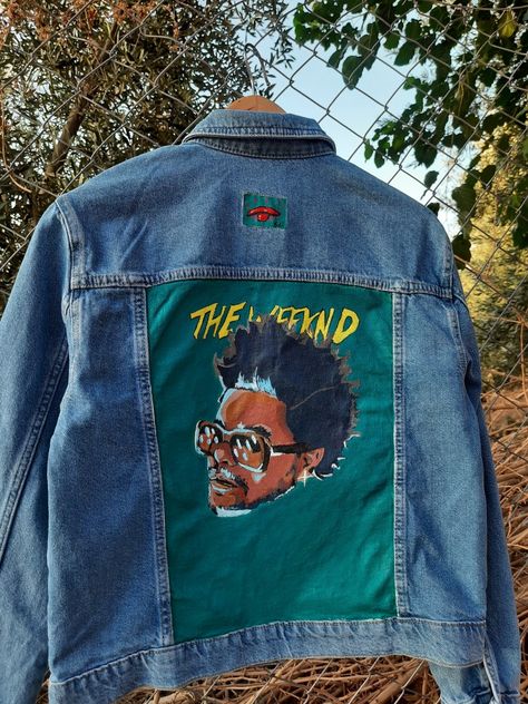 Custom Denim Jacket Men, Customized Denim Jacket, The Weekend Art, Trend Prediction, Custom Jeans Diy, Hand Painted Jacket, Customised Denim Jacket, Custom Denim Jacket, Hand Painted Denim Jacket