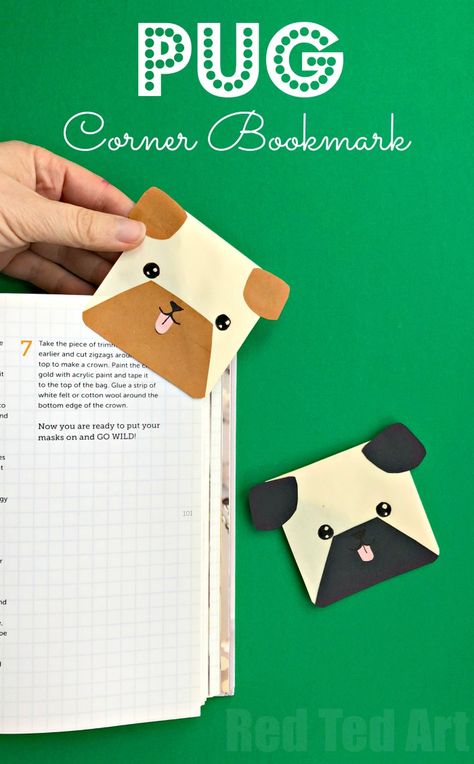 Dog Crafts For Kids, Bookmark Corner, Crafting For Kids, Paper Dog, Dog Craft, Bookmark Design, Diy Bookmark, Origami Bookmark, Arts And Crafts For Teens