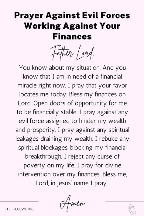 Prayer against evil forces working against your finances Prayer Over Finances, Prayers Against Evil, Prayer To Cancel Evil Plan Of The Enemy, Prayer Against Evil Spirits, Prayers Against Stagnation, Prayer Against Stagnation, Prayer For Finances, Prayers Against Demonic Attacks, Financial Prayers